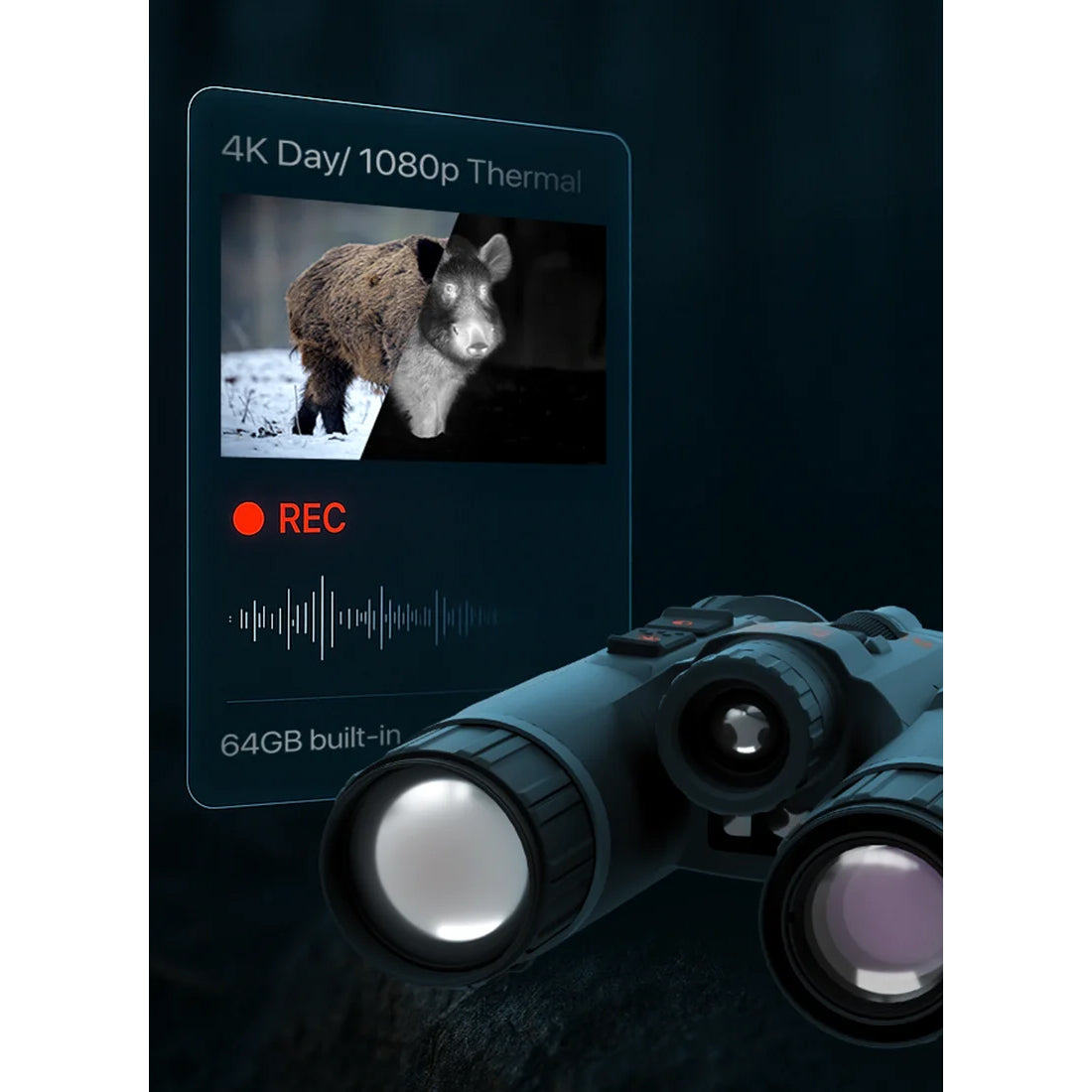 Jumelles multispectrales Binox-6 Dual 256x192, 6-48, 4 en 1 avec télémètre laser