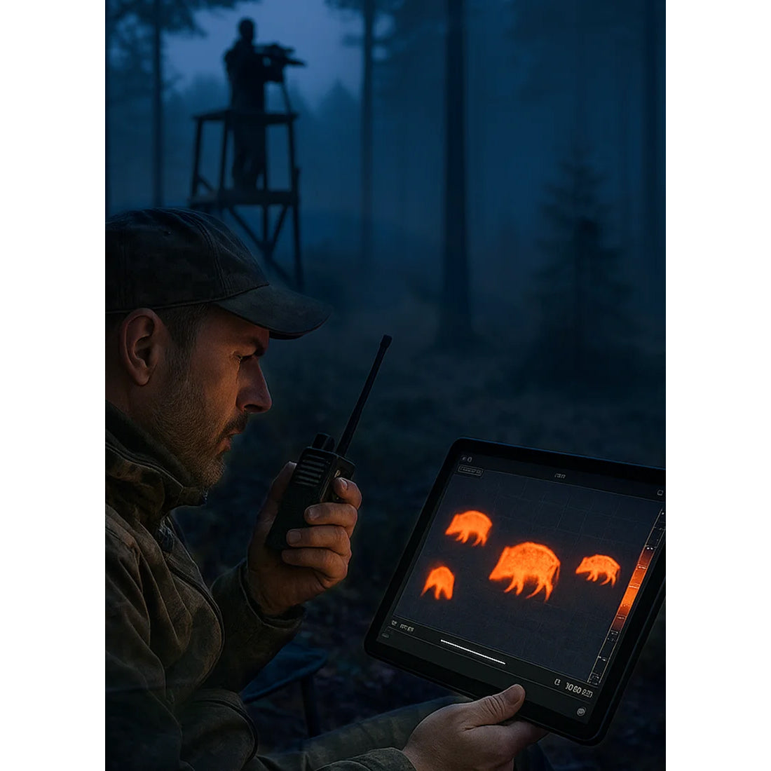 Jumelles multispectrales Binox-6 Dual 256x192, 6-48, 4 en 1 avec télémètre laser