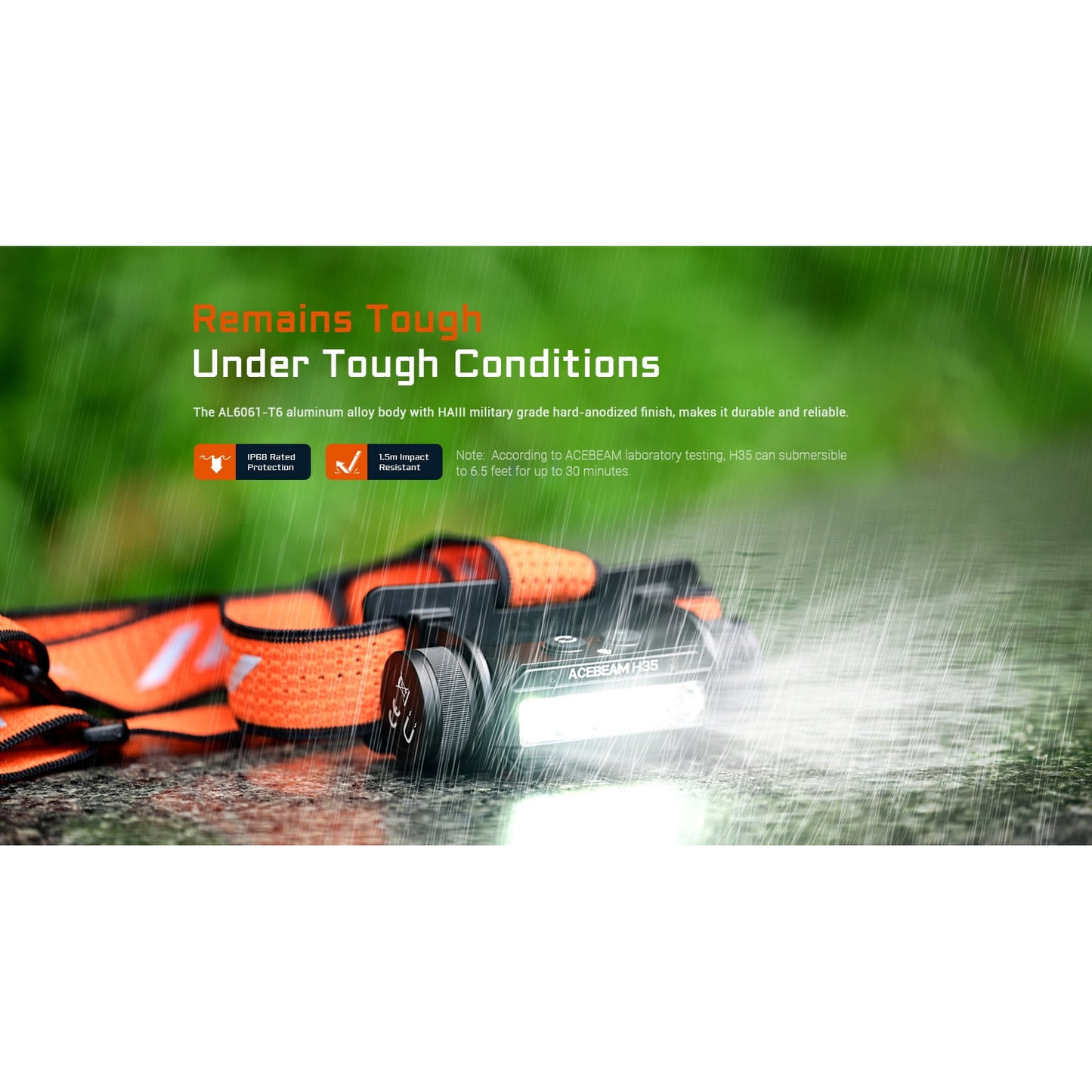 LED Stirnlampe H35, 2'600 Lumen (inkl. Akku)