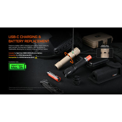 Taktische LED-Taschenlampe P16 2.0, 3'000 Lumen (inkl. Akku)