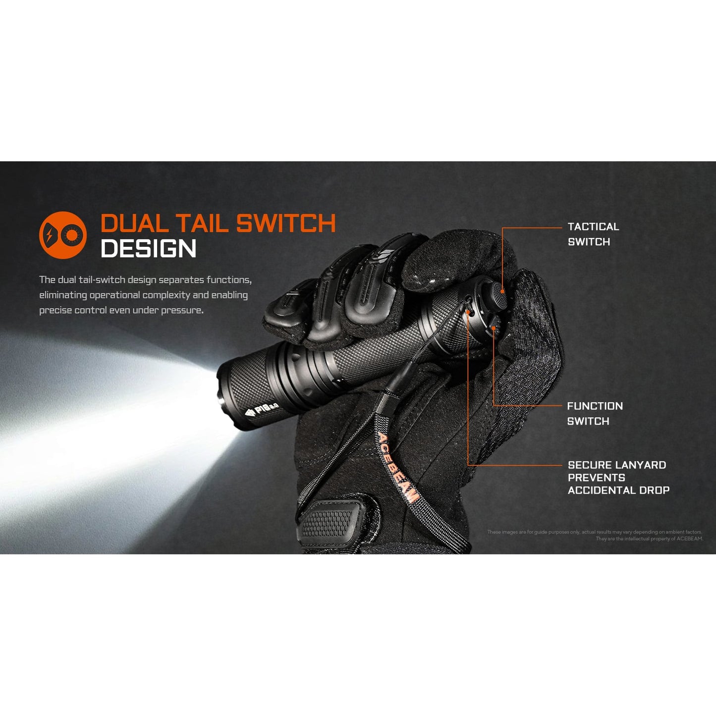 Taktische LED-Taschenlampe P16 2.0, 3'000 Lumen (inkl. Akku)