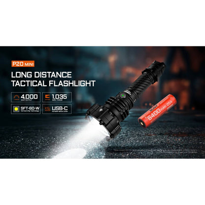 Torcia LED P20 Mini, 4'000 Lumen (incl. batteria)