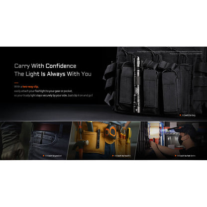 Taktische LED-Taschenlampe TAC 2AA, 1'600 Lumen (inkl. Akku)