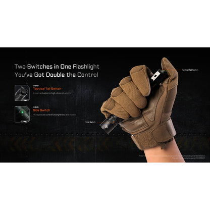 Taktische LED-Taschenlampe TAC 2AA, 1'600 Lumen (inkl. Akku)