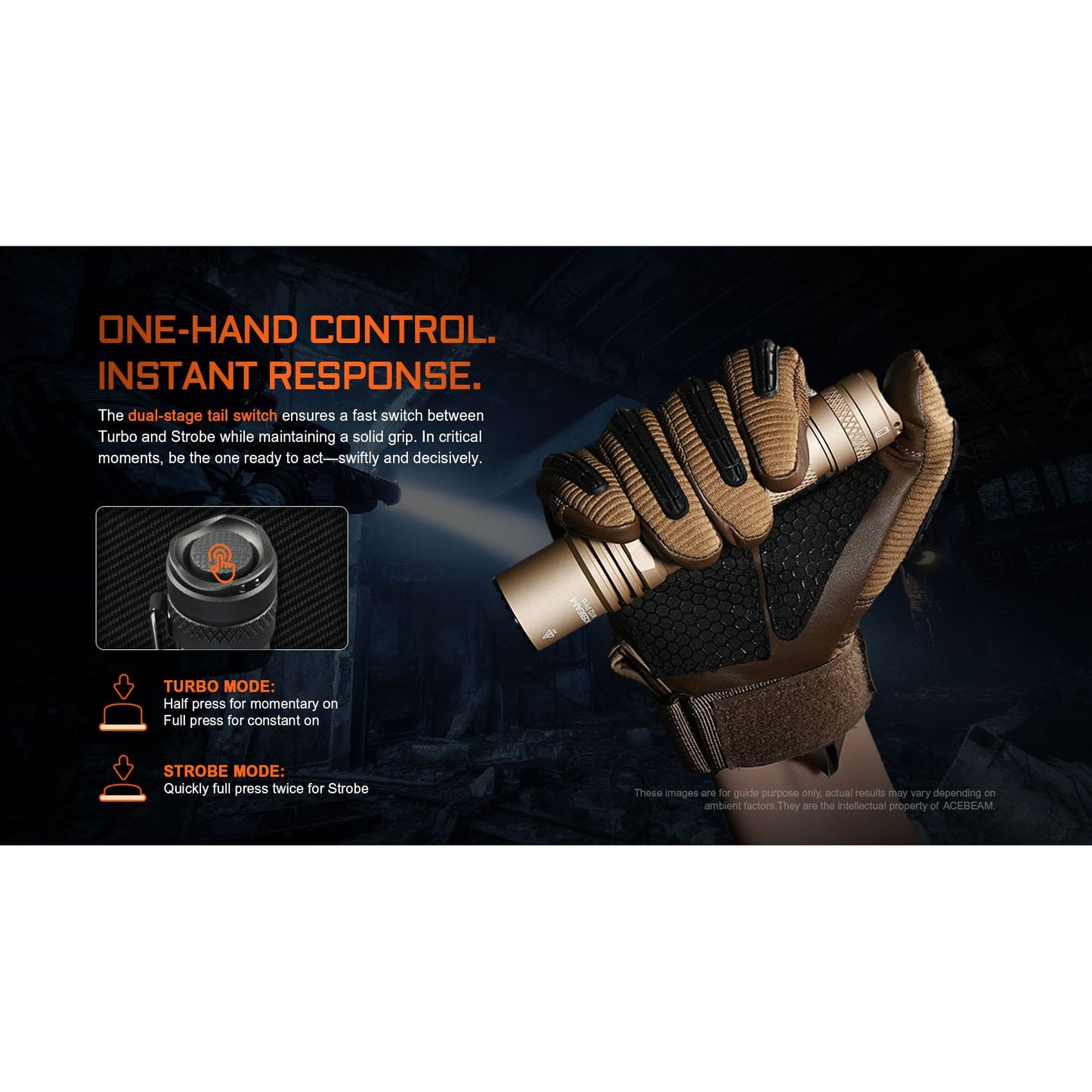 Lampe torche tactique LEP W10 PRO, 750 lumens (batterie incluse)