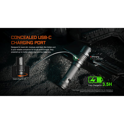 Lampe torche tactique LEP W10 PRO, 750 lumens (batterie incluse)