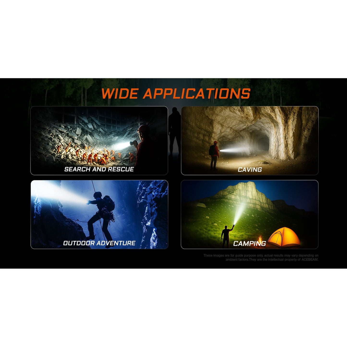 LED-Taschenlampe X25 CREE, 23'000 Lumen (inkl. eingebautem Akku-Pack und Fast-Charger)