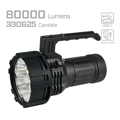 LED-Taschenlampe X75, 80'000 Lumen (inkl. Akku)