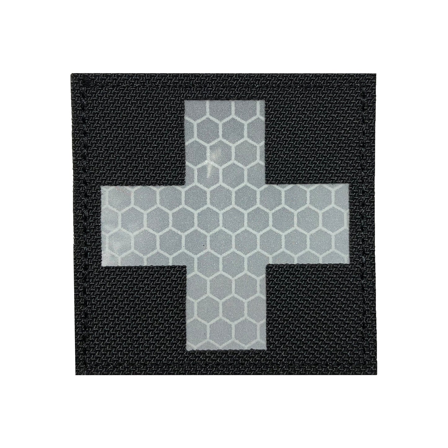 Morale Patch Klettabzeichen MEDIC CROSS reflective/Laser - white/black