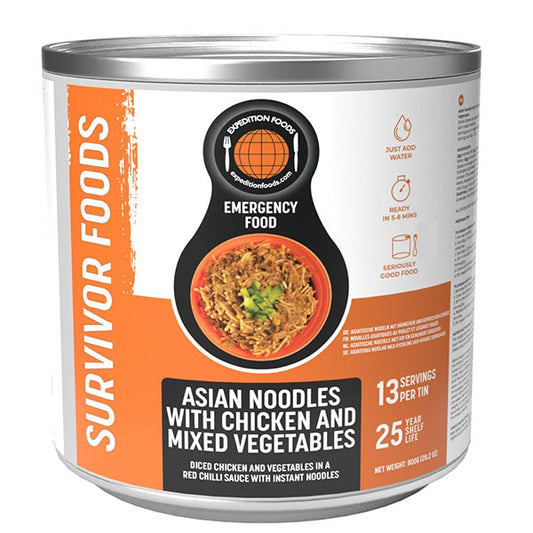 EXPEDITION FOODS, Asian Noodles with Chicken and Mixed Vegetables, 13 Mahlzeiten [Dairy Free]