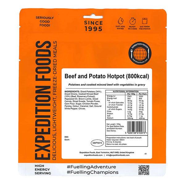 EXPEDITION FOODS, Beef and Potato Hotpot (800 kcal) [Gluten & Dairy Free]