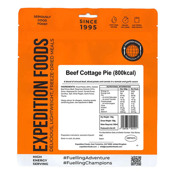 EXPEDITION FOODS, Beef Cottage Pie (800 kcal) [Gluten & Dairy Free]