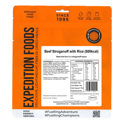 EXPEDITION FOODS, Beef Stroganoff with Rice (800 kcal) [Gluten Free]