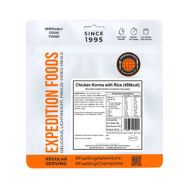 EXPEDITION FOODS, Chicken Korma with Rice (450 kcal) [Gluten Free]