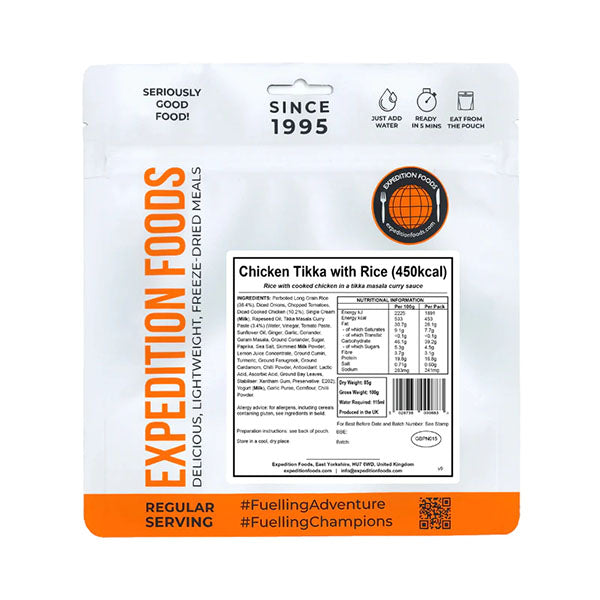 EXPEDITION FOODS, Chicken Tikka with Rice (450 kcal) [Gluten Free]
