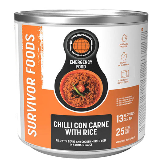 EXPEDITION FOODS, Chille Con Carne with with Rice, 13 Mahlzeiten [Gluten & Dairy Free]