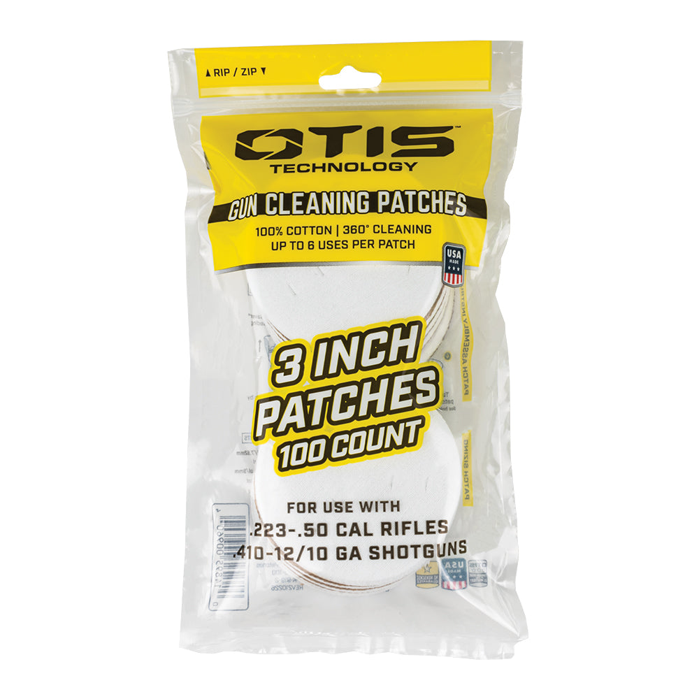 Patchs de nettoyage pour armes rondes (3" tous calibres)
