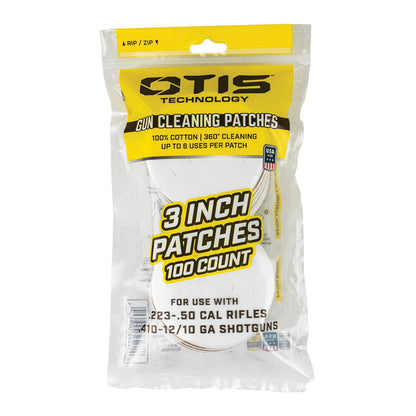 Patchs de nettoyage pour armes rondes (3" tous calibres)
