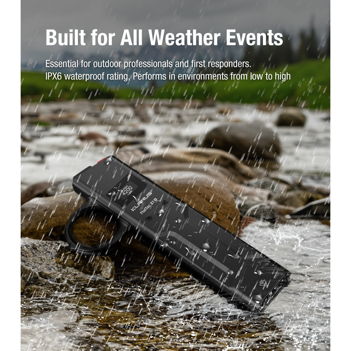 FlatTac X1-K avec bague de guidage, 4200 lumens (batterie incluse)