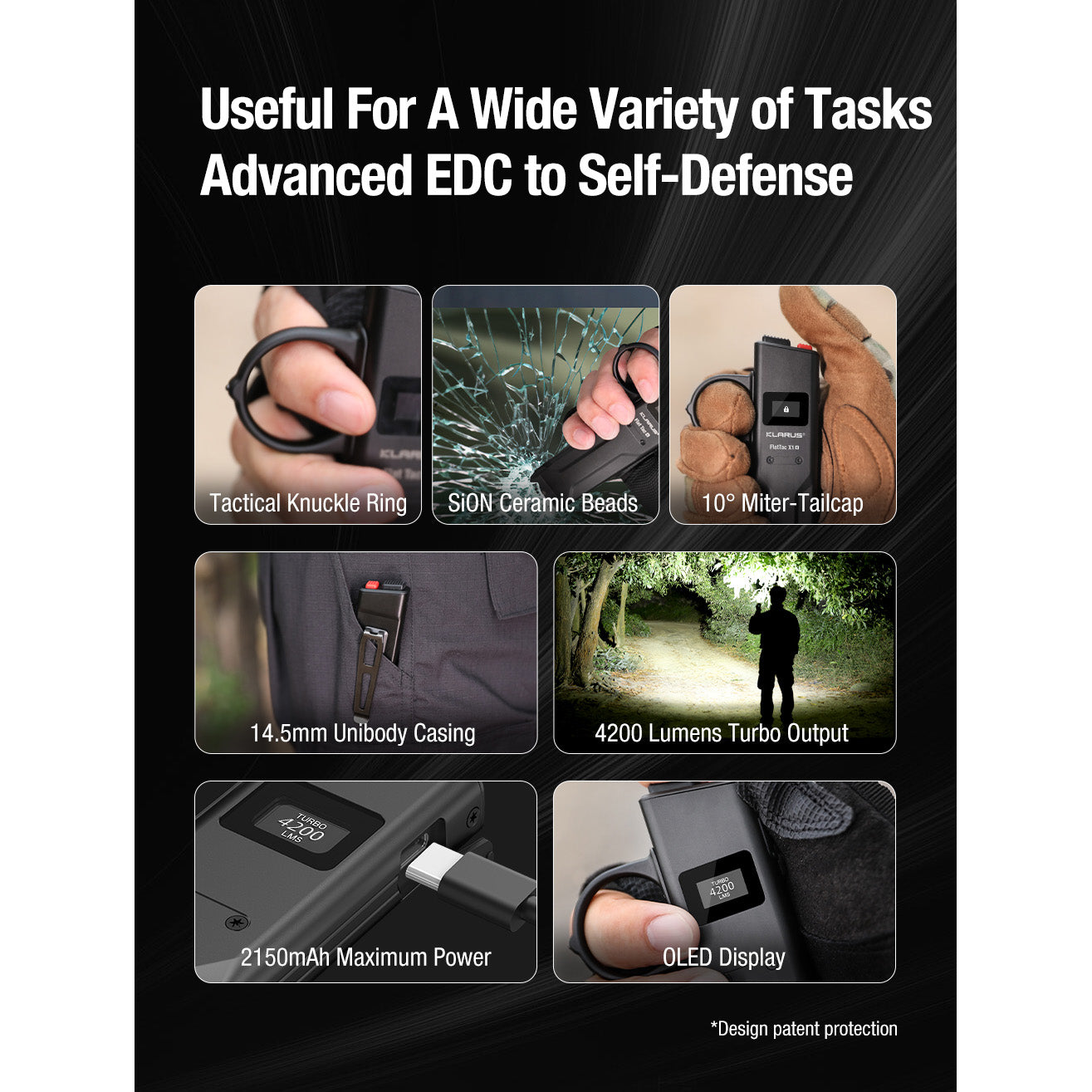 FlatTac X1-K avec bague de guidage, 4200 lumens (batterie incluse)