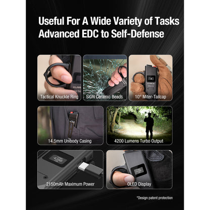 FlatTac X1-K avec bague de guidage, 4200 lumens (batterie incluse)