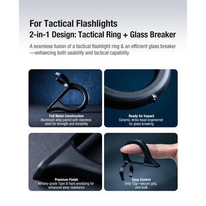 Tactical Flashlight Clip-On Ring KTR1