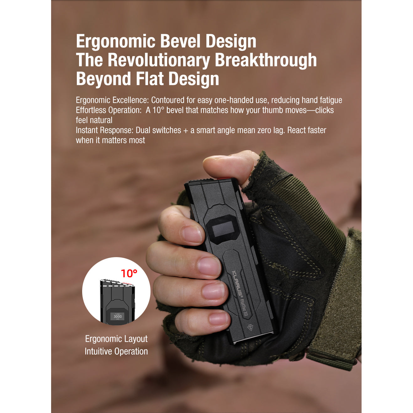 Lampe de poche tactique FlatTac X2, 3 000 lumens (batterie incluse)