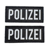 Distintivo in velcro POLIZIA, 35x80mm, nero (2 pezzi)