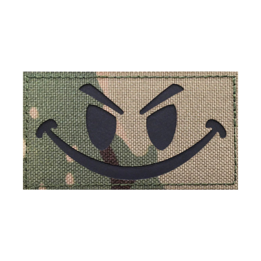 Morale Patch Klettabzeichen BAD SMILEY MC, reflective