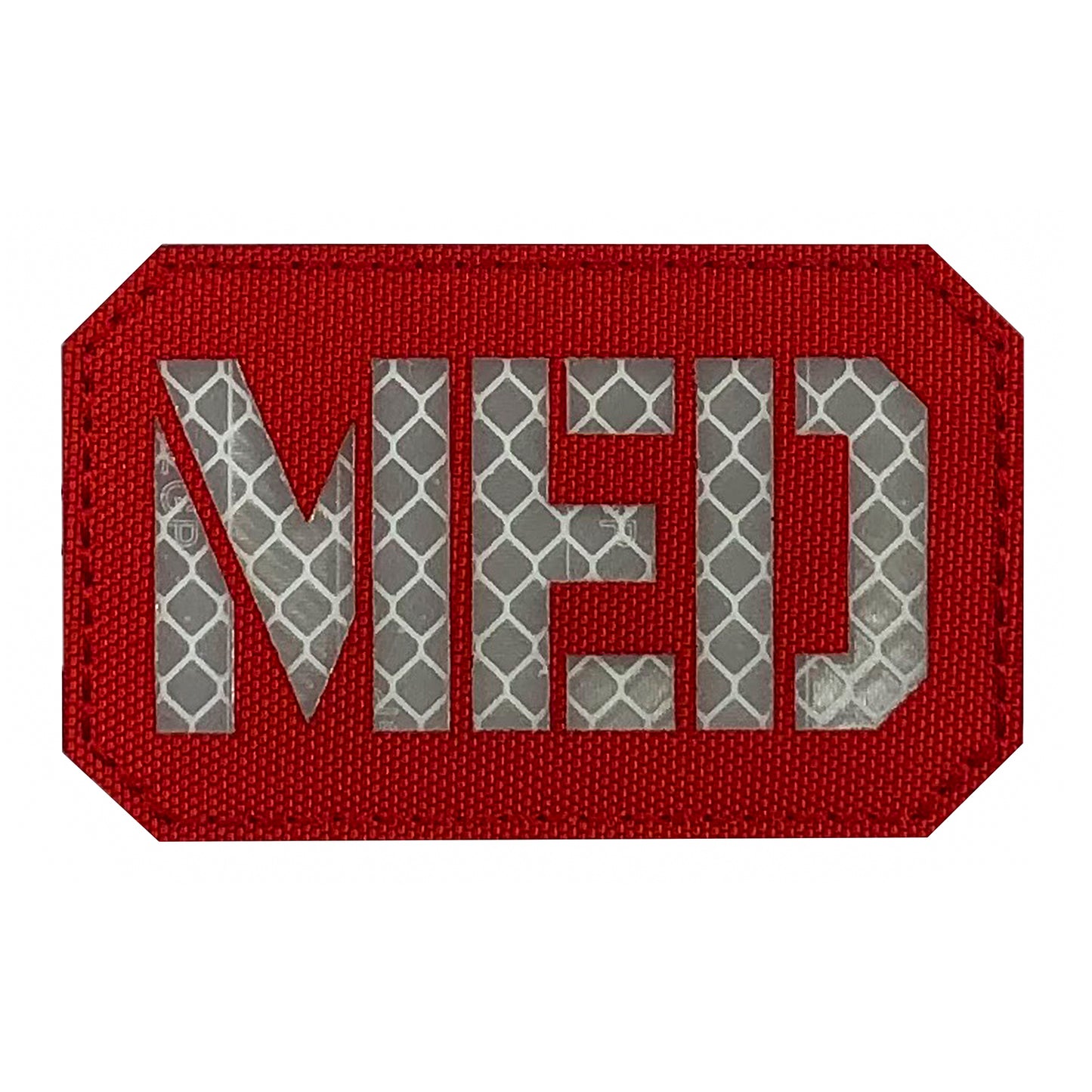 Morale Patch Klettabzeichen MED Reflective/Laser - weiss/rot