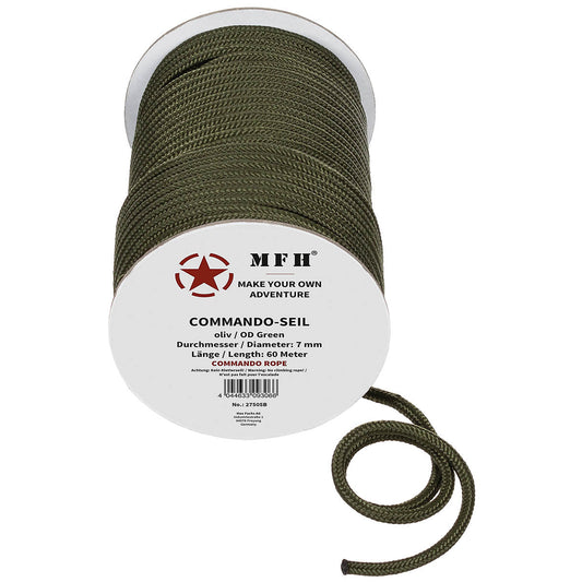Corde, olive, 7 mm, 60 mètres