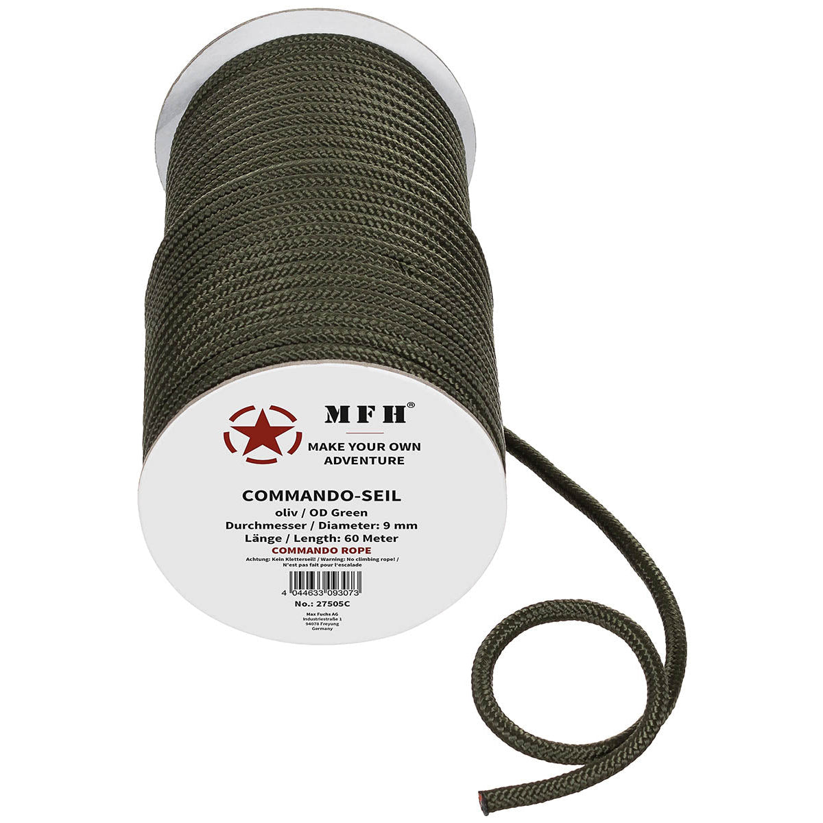 Corde, olive, 9 mm, 60 mètres
