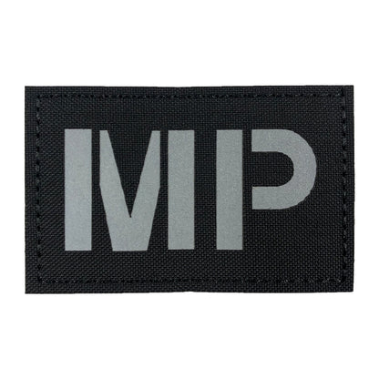 Morale Patch Klettabzeichen MP reflective/Laser - white/black