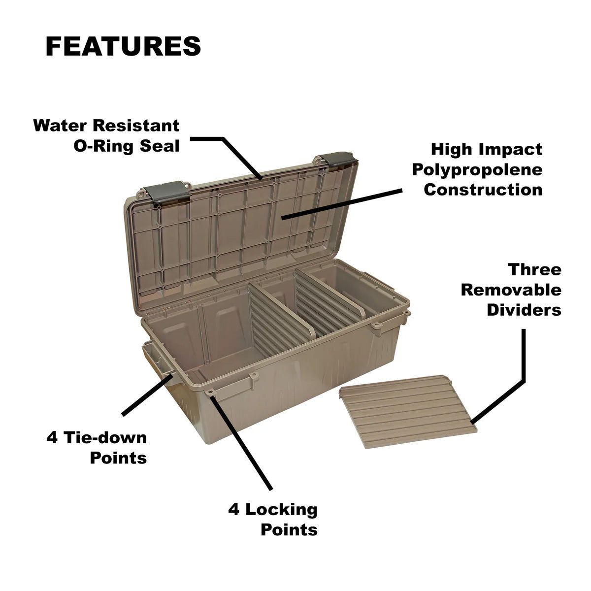 Cassa di munizioni con scatola portaoggetti divisa, Dark Earth