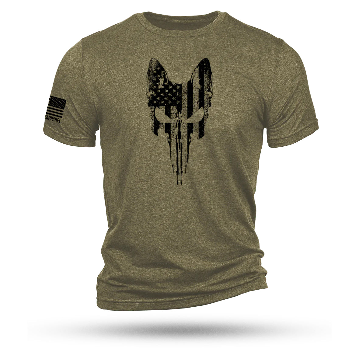 T-Shirt REX SKULL FLAG, olive