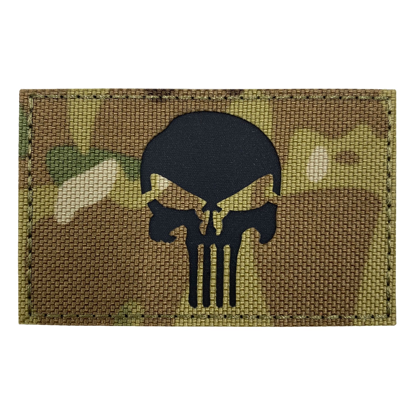 Toppa morale con velcro PUNISHER, riflettente/Laser - nero/mc