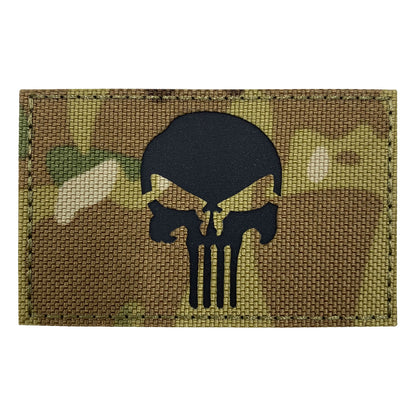 Toppa morale con velcro PUNISHER, riflettente/Laser - nero/mc