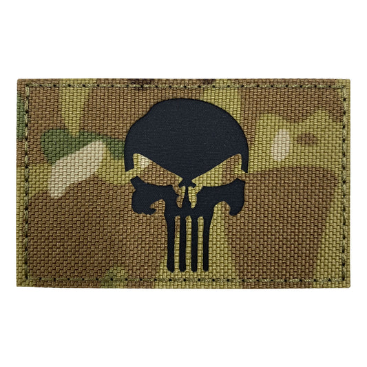Morale Patch Klettabzeichen PUNISHER, reflectiv/Laser - black/mc