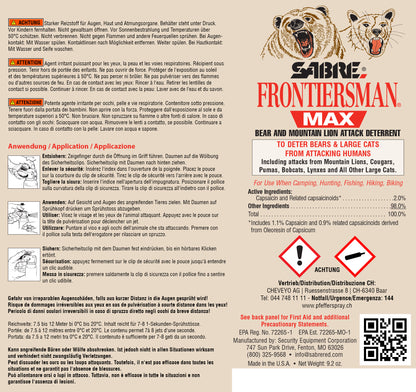 Spray au poivre ours/loup FRONTIERSMAN 270 GRAM BEAR SPRAY