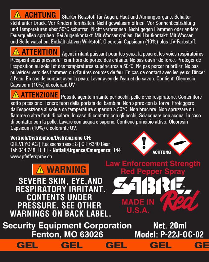 Spray au poivre RUNNER GEL, rose