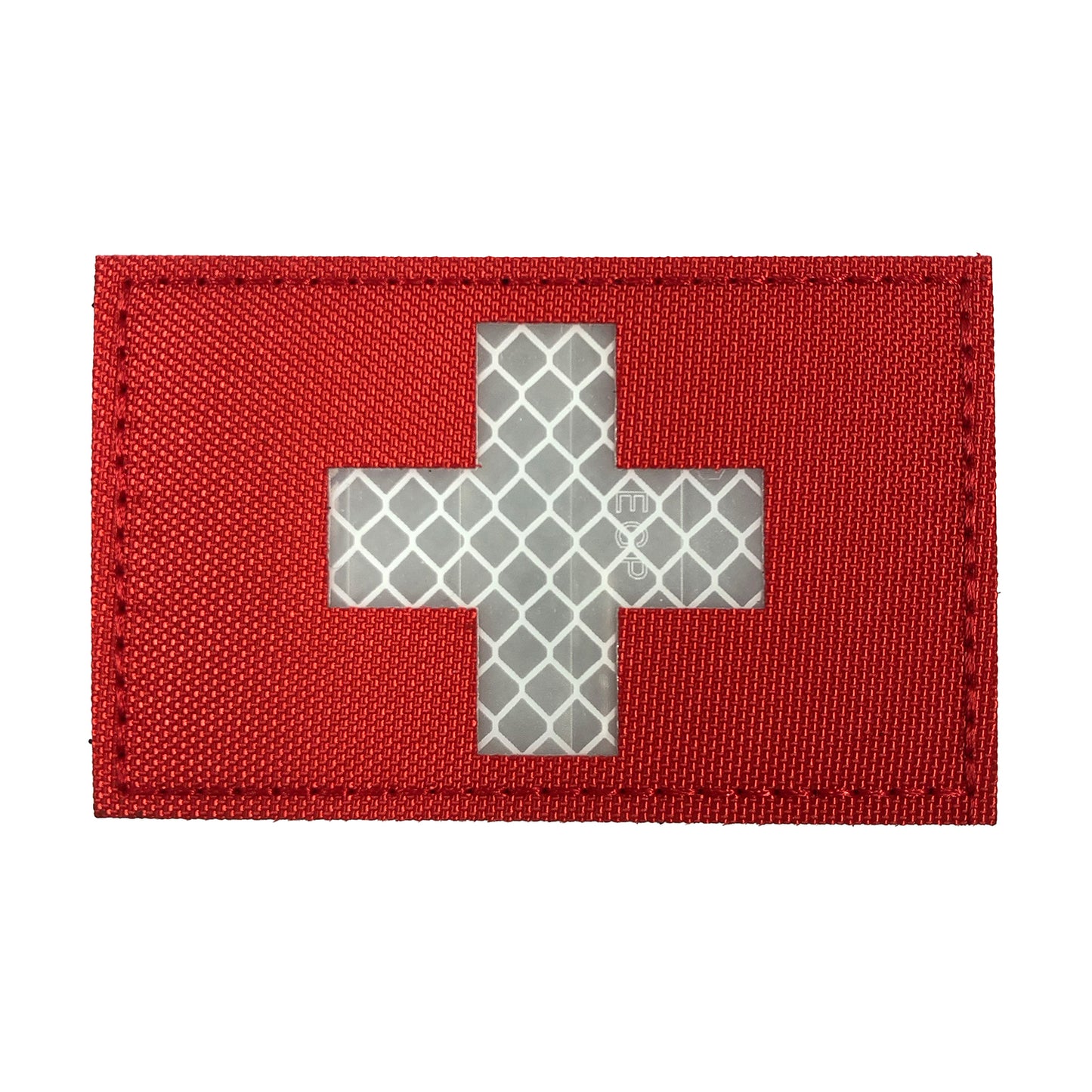 Morale Patch Klettabzeichen SWISS FLAG, reflective/Laser - rectangle