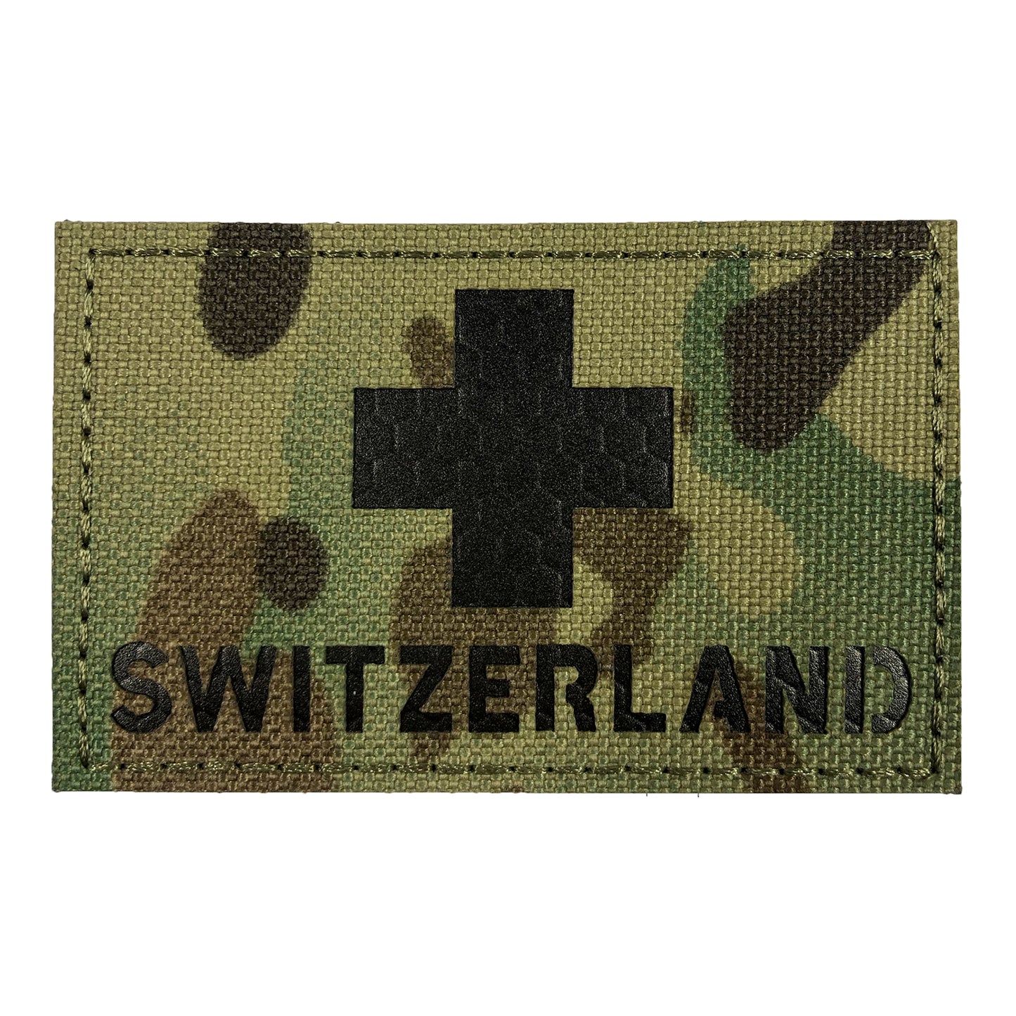 Morale Patch Klettabzeichen SWITZERLAND, reflective/Laser - black/mc