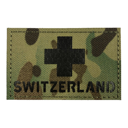 Morale Patch Klettabzeichen SWITZERLAND, reflective/Laser - black/mc