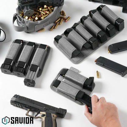 Pistol Mag Holder – 2 Slots – Hook Backing, Black