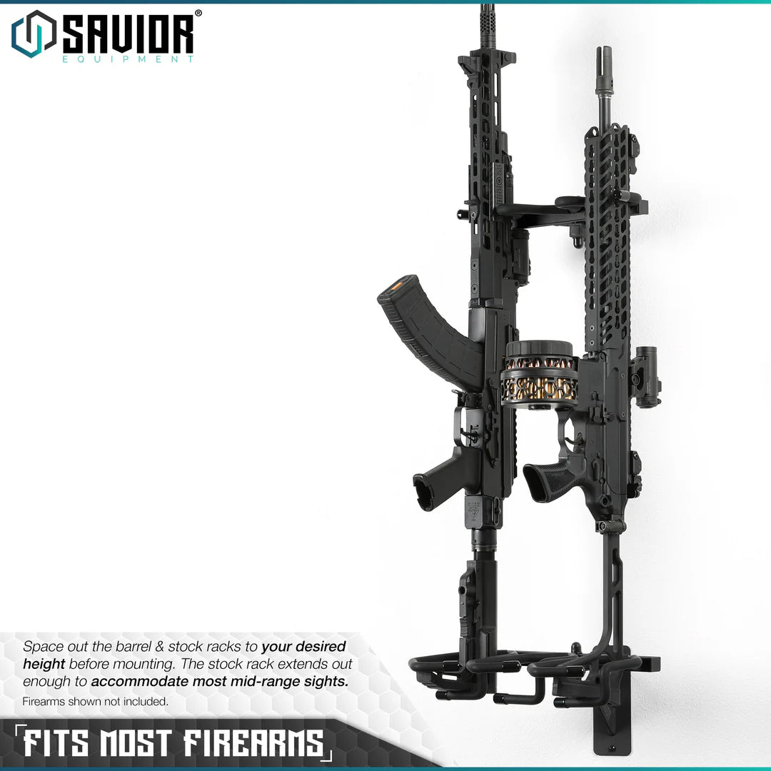 Rifle Wall Rack – 3 Slots, Black