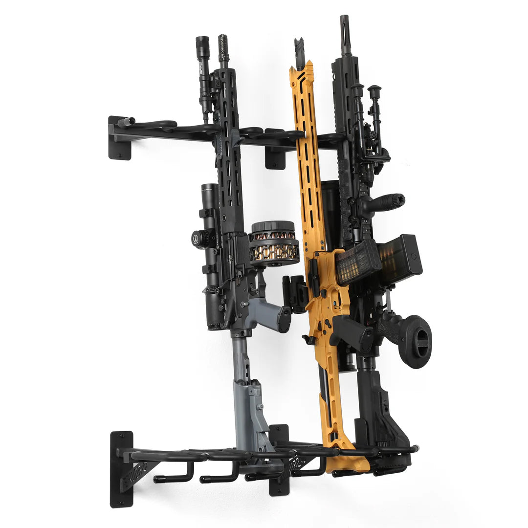 Rifle Wall Rack – 6 Slots, Black