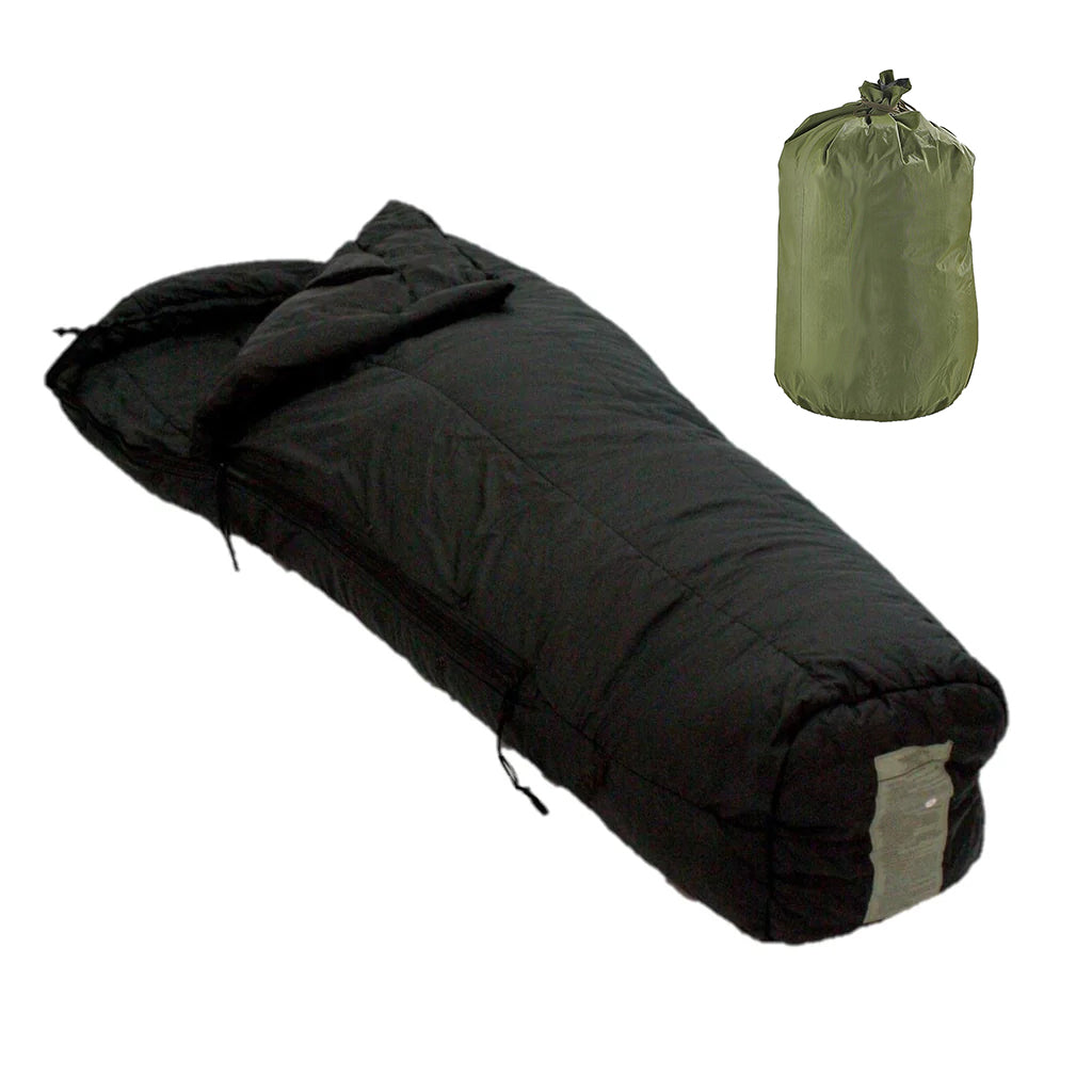 Sacco a pelo originale dell'esercito americano Sleeping Bag Intermediate Cold, lunghezza extra lunga, nero