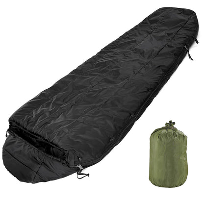 Sacco a pelo originale dell'esercito americano Sleeping Bag Intermediate Cold, lunghezza extra lunga, nero