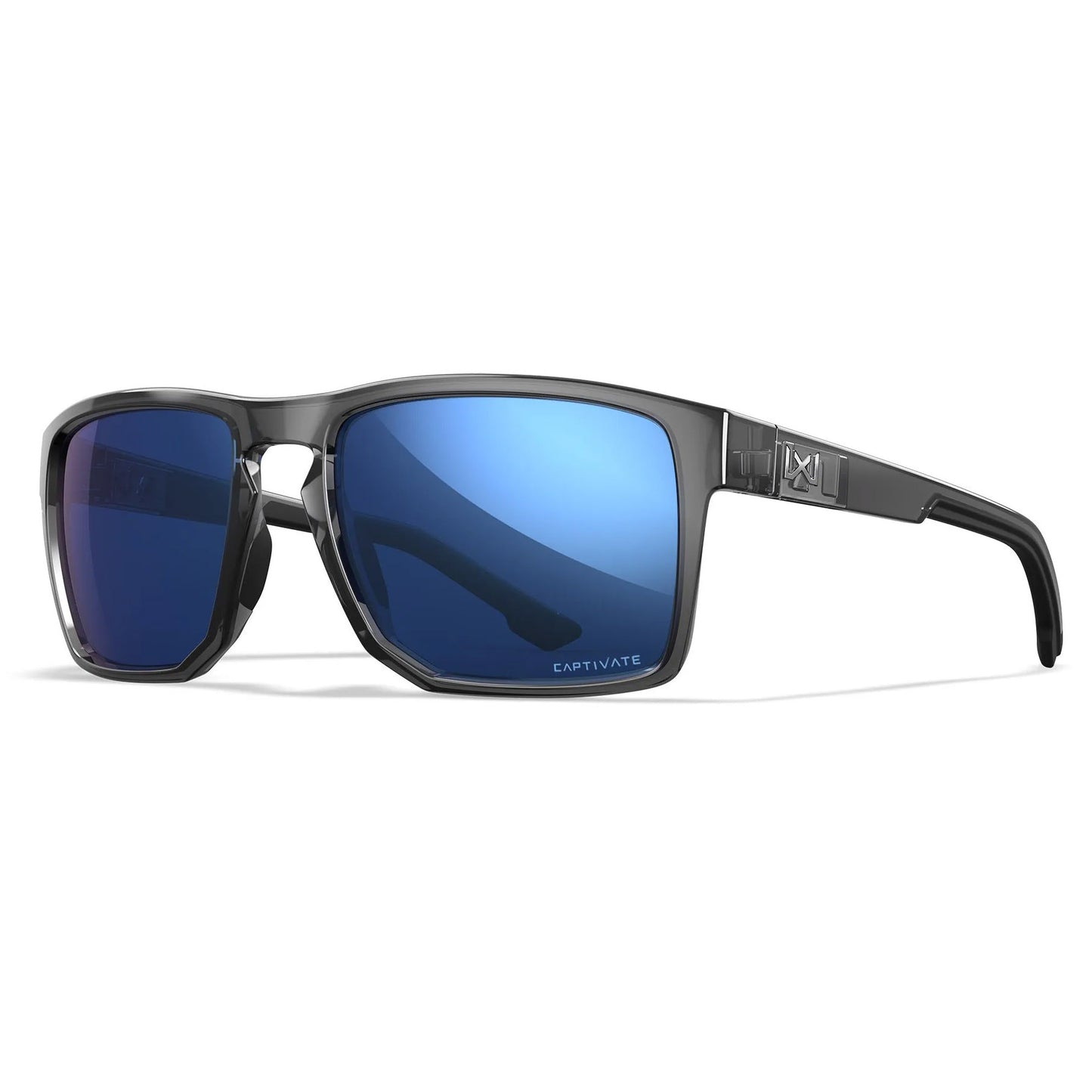 Lenti WX FOUNDER: CAPTIVATE™ Polarized blu specchiate, Montatura: grigio cristallo lucido