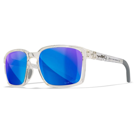 Lenti WX ALFA: CAPTIVATE™ Polarized blu specchiate, Montatura: cristallo trasparente lucido